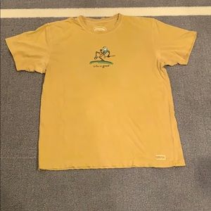 Yellow Life Is Good t shirt with golfer